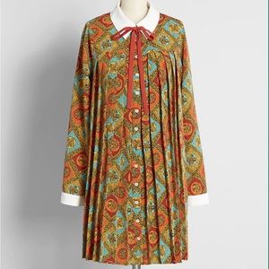 ModCloth Can't Stop The Pleat Shift Dress | Size S